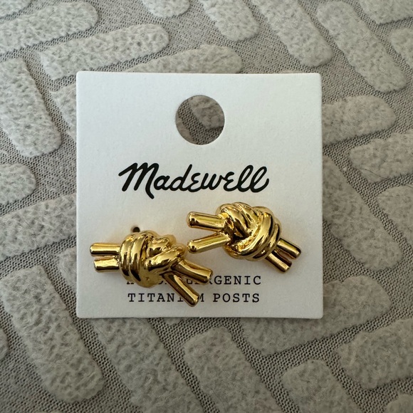 NWT Madewell Knotted Medium Stud Earrings - Picture 6 of 7